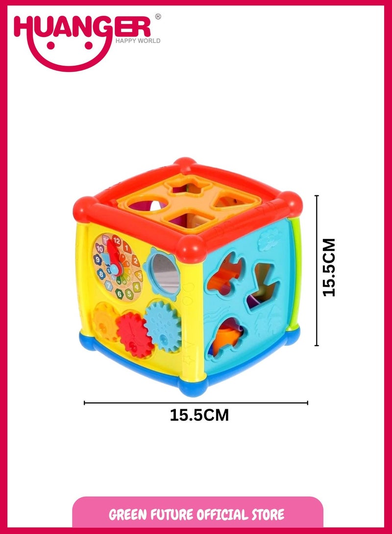 Baby Educational Toddler Learning Cube Toy with Shape Sorting, Clock, and Gears – Fun, Interactive Toy for Early Development, Motor Skills, and Learning through Play