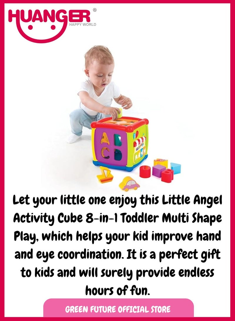 Baby Educational Toddler Learning Cube Toy with Shape Sorting, Clock, and Gears – Fun, Interactive Toy for Early Development, Motor Skills, and Learning through Play