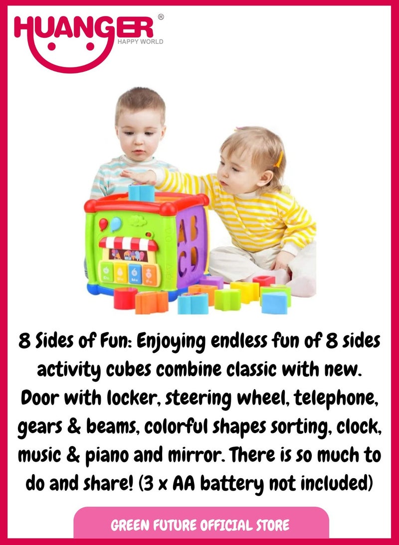 Baby Educational Toddler Learning Cube Toy with Shape Sorting, Clock, and Gears – Fun, Interactive Toy for Early Development, Motor Skills, and Learning through Play