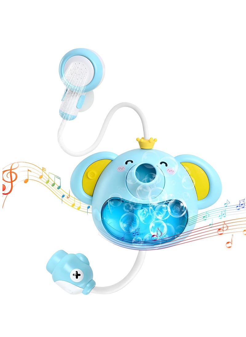 Baby Bath Toy with Shower Head, Elephant Water Spray Squirt Shower Faucet and Automatic Bubble with Music & Light, Bathtub Water Pump Summer Essentials for Toddlers and Kids Ages 1-3