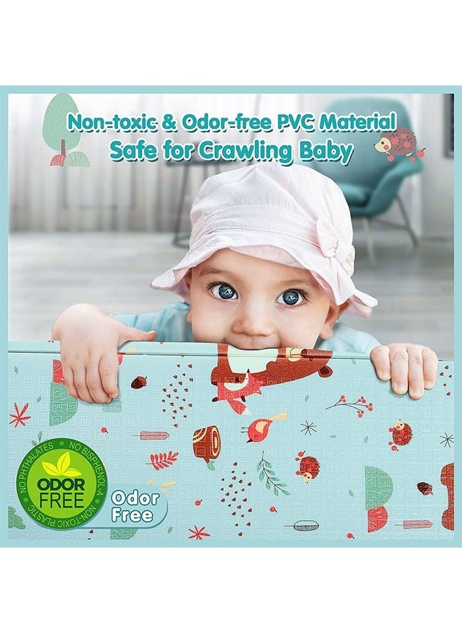 Baby Play Mat, 180 * 160 CM Foldable Baby Play Mat, Waterproof Foam Floor Baby Crawling Mat, Portable Baby Playmat for Infants, Toddler, Kids, Indoor Outdoor Use