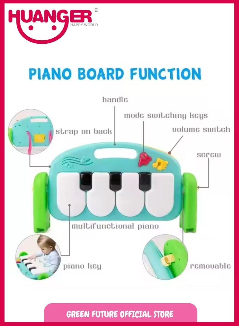 Baby Playmat w/ Piano Music and Hanging Toys for Newborns and Infants, Soft and Safe Mat, Promotes Sensory and Motor Skills