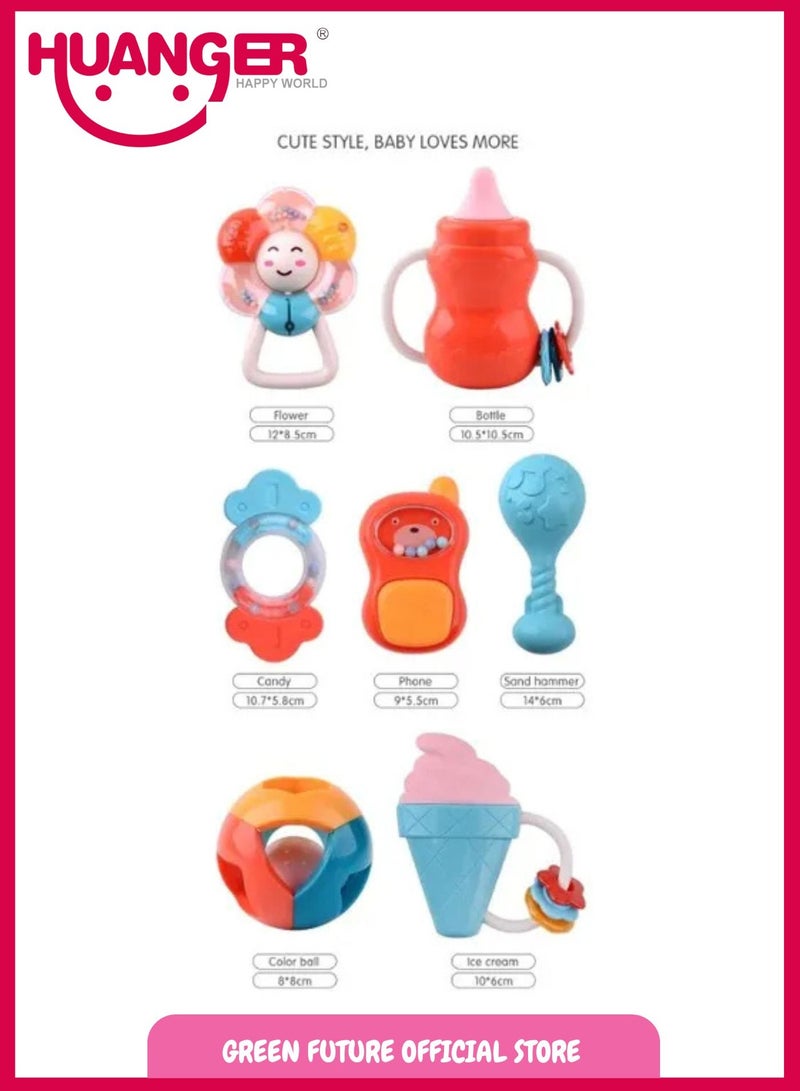 Baby Sensory Rattle Set with Teethers & Toys for Newborns   8 Pieces for Early Development, Sensory Play, and Teething Relief