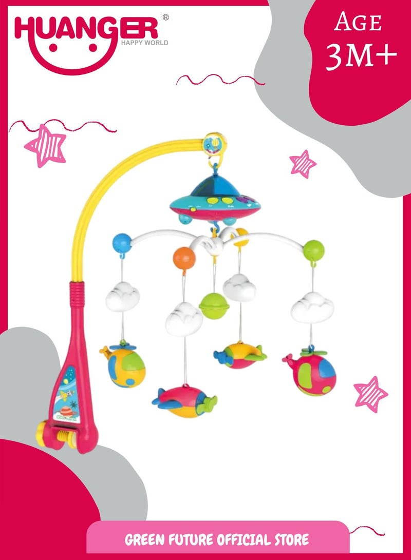 Baby Musical Mobile Crib Toy with Rotating Airplanes & Clouds – Interactive Early Learning Toy for Newborns, Toddlers, with Fun Sounds, Lights, and Hanging Toys for Playtime and Sleep