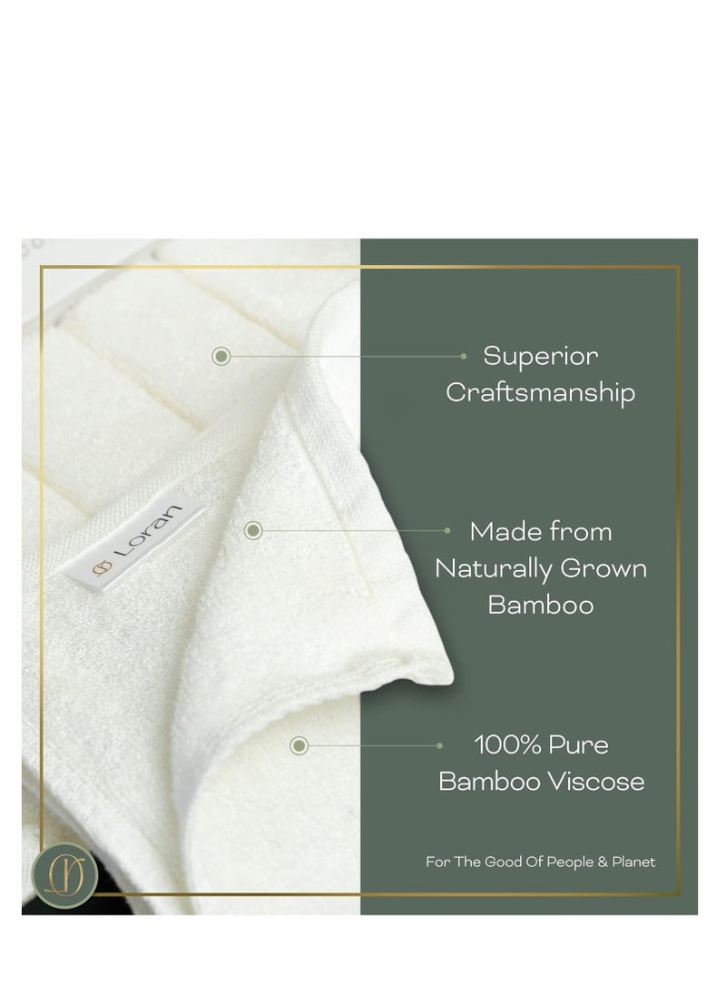 White Washcloths Set of 6 Soft Facial Cloths 10” x 10” 100% Viscose Derived from Bamboo Spa-Like Feel Silky Face Cloth for Skin Cleansing