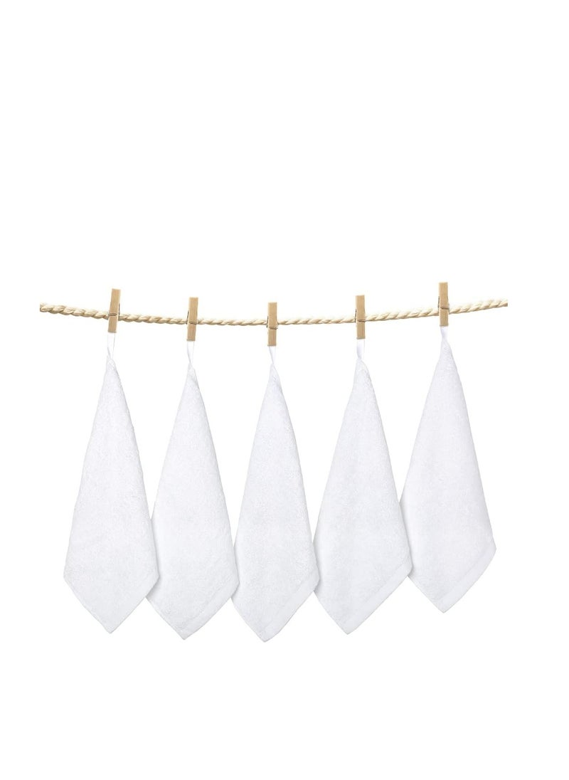 Yoofoss Luxury Washcloths Towel Set 10 Pack Baby Wash Cloth for Bathroom-Hotel-Spa-Kitchen Multi-Purpose Fingertip Towels & Face Cloths - White