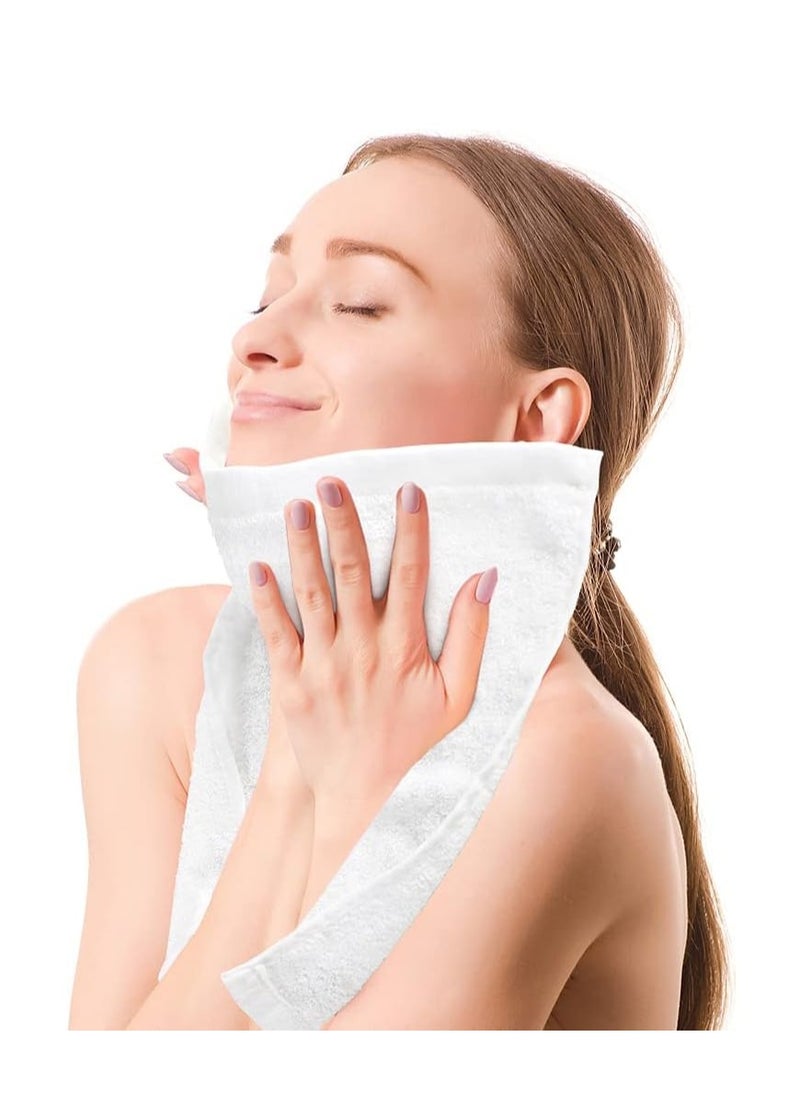 Yoofoss Luxury Washcloths Towel Set 10 Pack Baby Wash Cloth for Bathroom-Hotel-Spa-Kitchen Multi-Purpose Fingertip Towels & Face Cloths - White