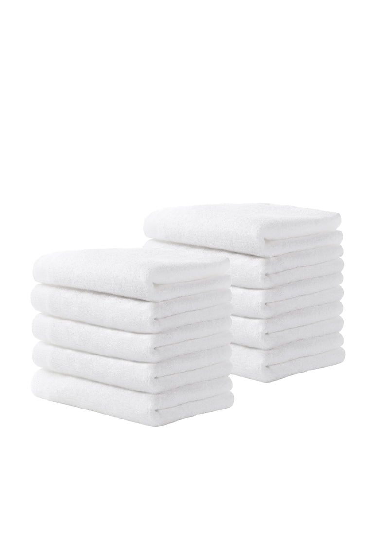 Yoofoss Luxury Washcloths Towel Set 10 Pack Baby Wash Cloth for Bathroom-Hotel-Spa-Kitchen Multi-Purpose Fingertip Towels & Face Cloths - White