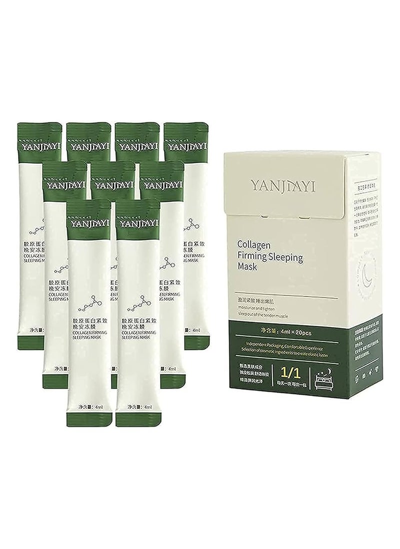 20 Packs Korean Collagen Face Mask Skin Care Washfree Sleeping Facial Mask Essential Lifting Firming Anti Aging White 20 Count (Pack Of 1)