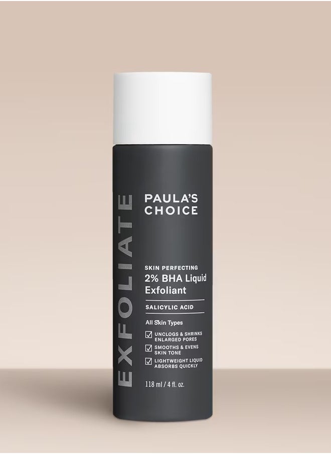 Paulas Choice SKIN PERFECTING 2% BHA Liquid Salicylic Acid Exfoliant--Facial Exfoliant for Blackheads, Enlarged Pores, Wrinkles & Fine Lines - 118ml