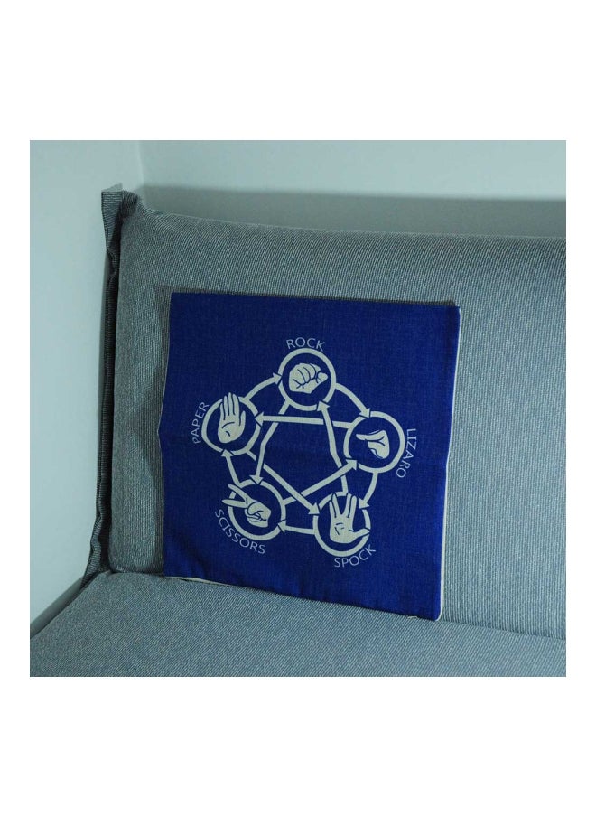 Modern Pillowcase Cover polyester Blue/White 45x45cm