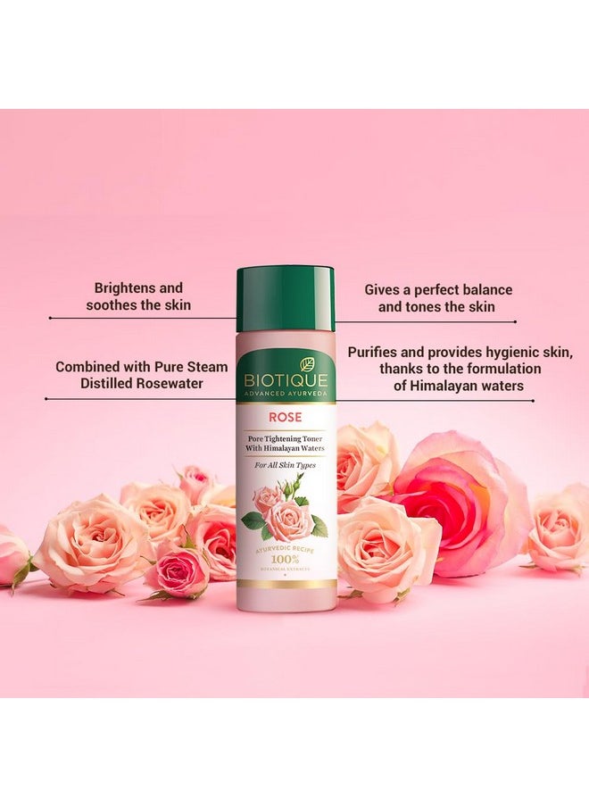 Pure Rose Water Rejuvenating Mist For Face And Body Steam Distilled For All Skin Types Rose Toner 120Ml