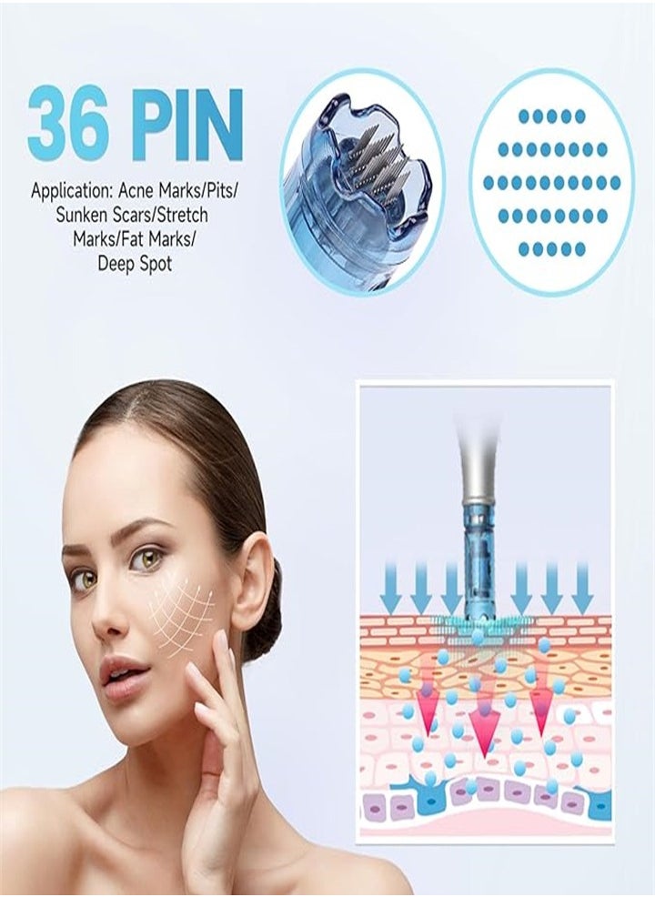 10-pack Dr.Pen Microneedle Pen Needle Cartridges - Compatible with Dr.Pen A9, A11, A8S, M8S models, Disposable Replacement Parts with Bayonet (36 Needles)