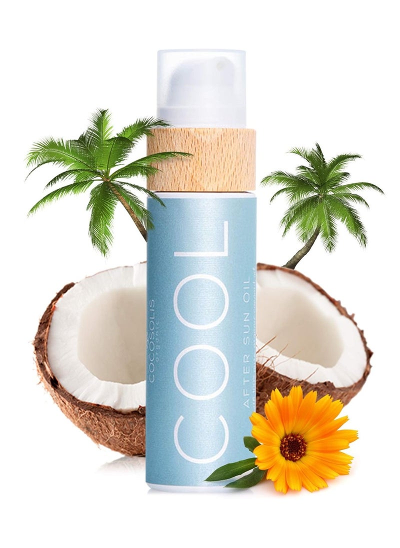 Cool After Sun Oil Organic Oil for Gentle Regeneration After Sunbathing and Solarium Moisturizer Revitalises and Soothes Mint Fragrance Nourishing Oil for Massage 110