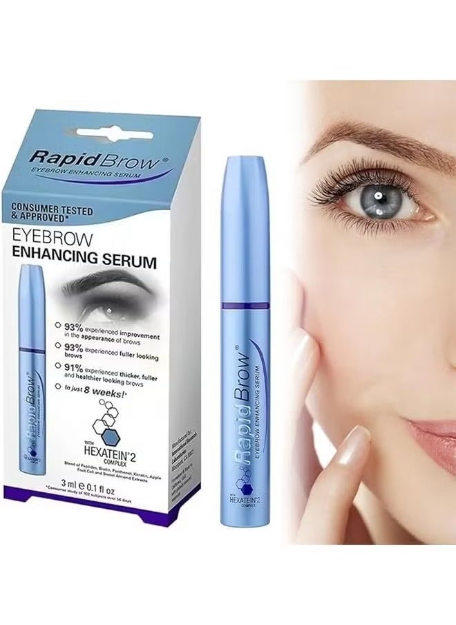 EyeBrow Enhancing Serum, Rapid Brow, Eyebrow Serum, Eyebrow Growth Serum, Brow Serum for Thicker, Fuller and Healthier Looking, Brow Growth Serum, Creates Visible Results, 3 ml / 0.1 fl oz