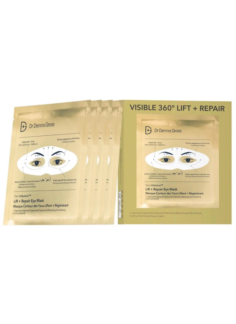 Dr. Dennis Gross Derminfusions Lift + Repair Eye Mask 4 Treatments