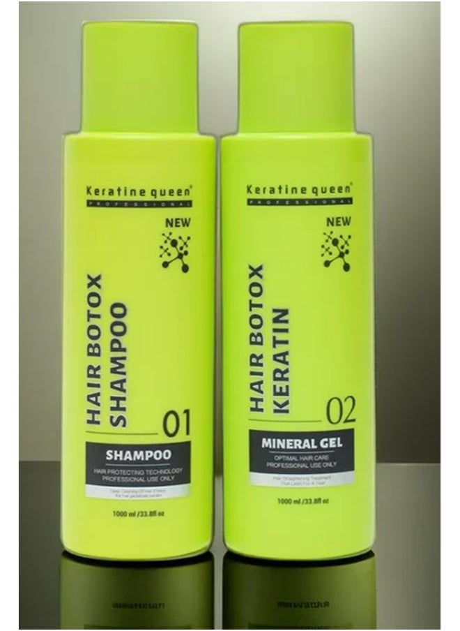 Hair Botox shampoo and conditioner Set for Hair Straightening Treatment