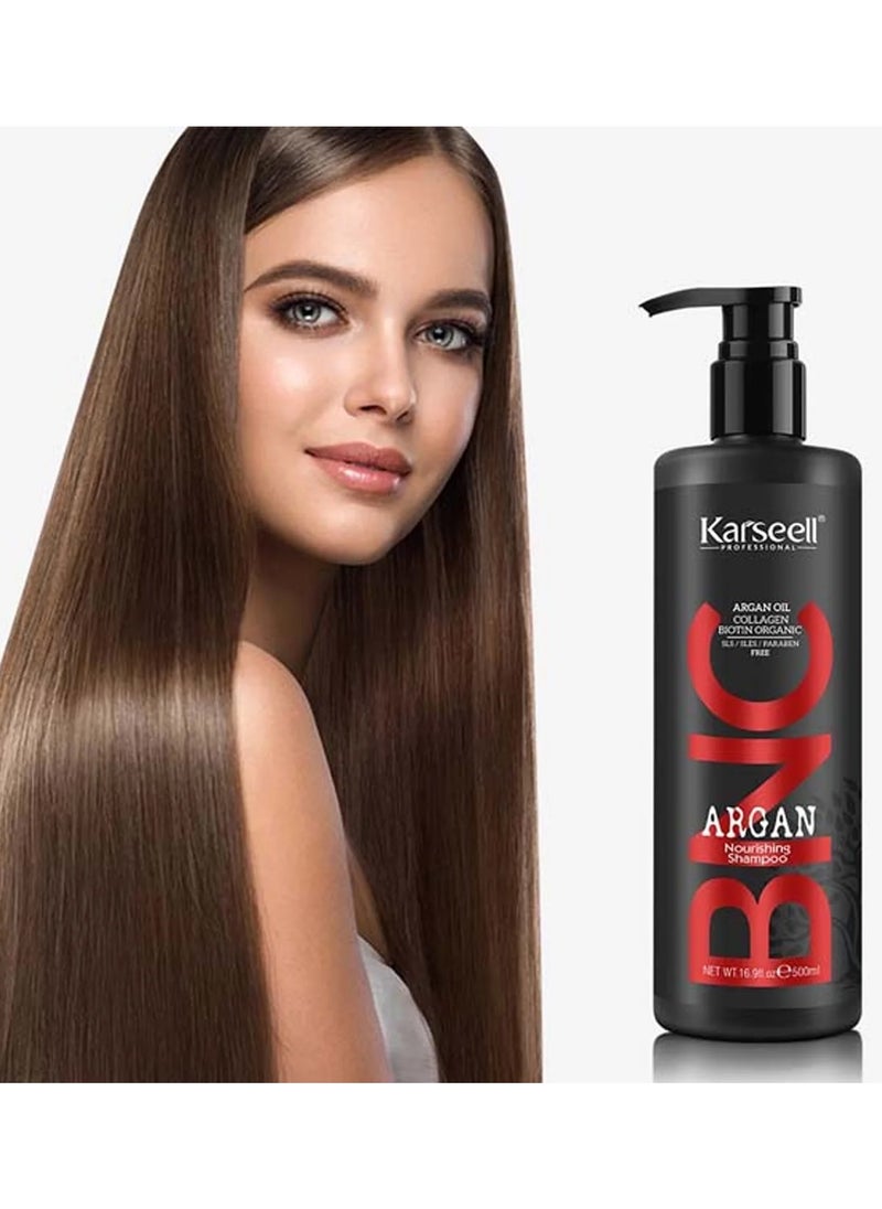 KARSEELL ARGAN OIL COLLAGEN BIOTIN ORGANIC NOURISHING SHAMPOO 500 ML