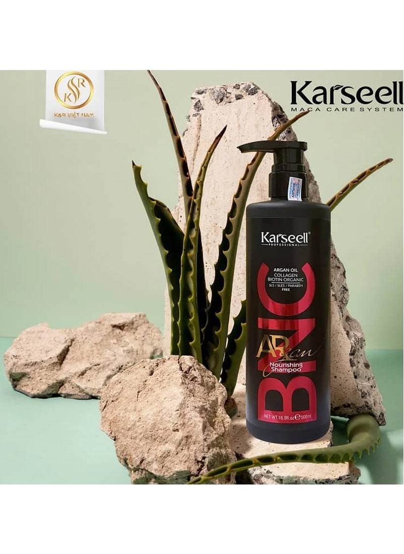 KARSEELL ARGAN OIL COLLAGEN BIOTIN ORGANIC NOURISHING SHAMPOO 500 ML