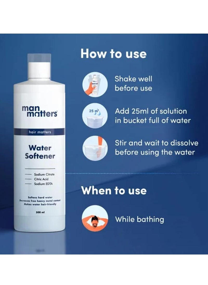 Water shower Softener 500ml - Reduces Hair Fall and Skin Itching - Maintains water PH Level - Easy use Solution