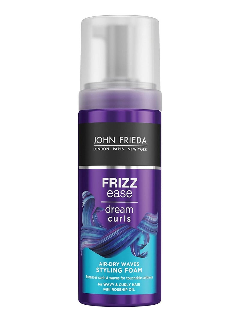 Frizz Ease Dream Curls Air Dry Waves Styling Foam 150ml Wave and Curl Enhancer lightweight Anti Frizz Styling Foam