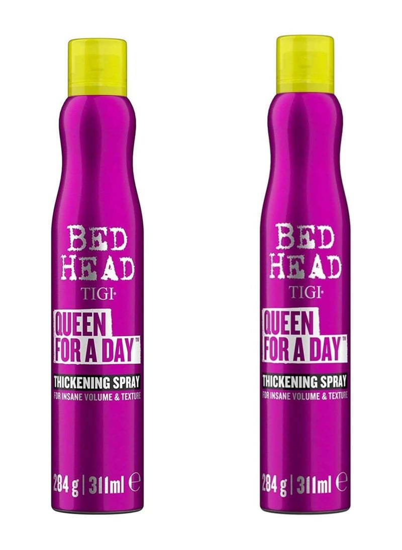 Queen For A Day Volume Spray, Texture Spray for Hair, Hair Thickening Spray for Fine Hair - 311ml, Pack of 2