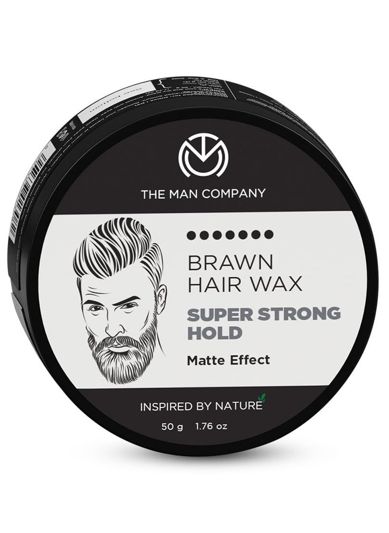 The Man Company Brawn Extra Stronghold Hair Wax for Men | Stylish Pomade Matte Finish | Hair Volumizer | Non - Sticky - 50gm