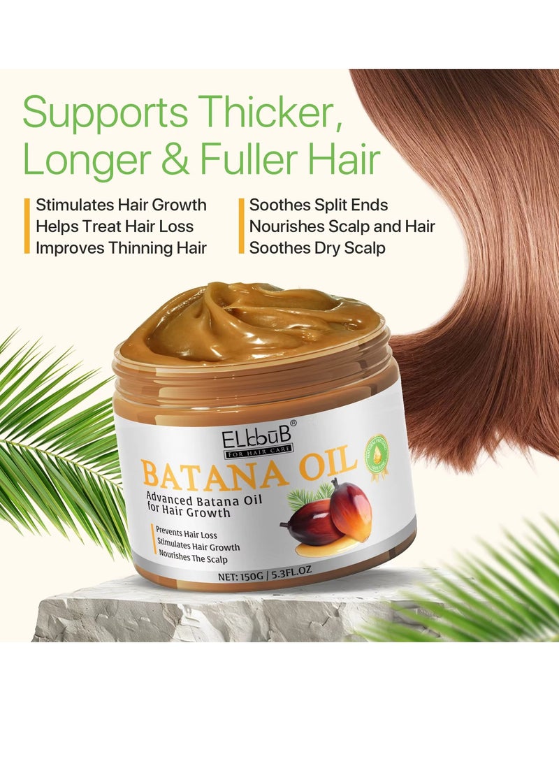 150g Natural Batana Oil Hair Butter Raw Batana Oil for Hair Growth Batana Oil Enhance Hair Strength Prevent Hair Loss Repair Splitting Drying Hair Growth Oil Organic Batana Hair Oil