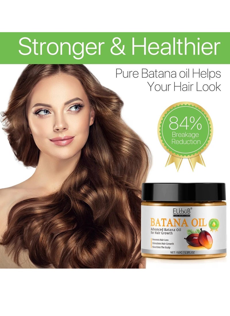 150g Natural Batana Oil Hair Butter Raw Batana Oil for Hair Growth Batana Oil Enhance Hair Strength Prevent Hair Loss Repair Splitting Drying Hair Growth Oil Organic Batana Hair Oil