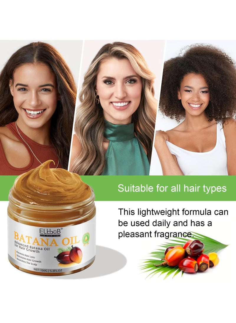 150g Natural Batana Oil Hair Butter Raw Batana Oil for Hair Growth Batana Oil Enhance Hair Strength Prevent Hair Loss Repair Splitting Drying Hair Growth Oil Organic Batana Hair Oil