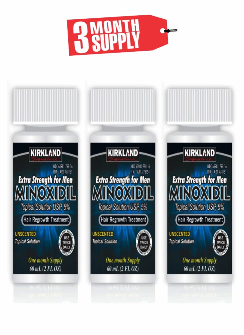 Minoxidil 5% - The Reliable Hair Growth Solution for Men (Pack Of 3)