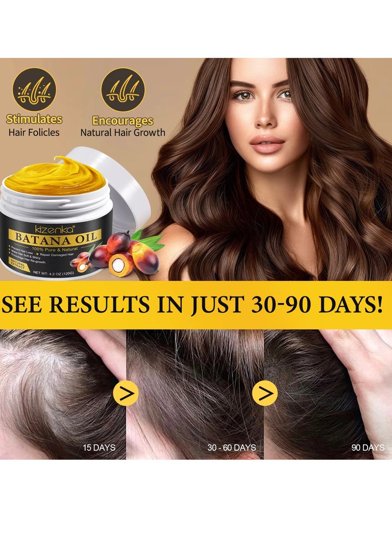 120g Natural Batana Oil Hair Butter Raw Batana Oil for Hair Growth Batana Oil Enhance Hair Strength Prevent Hair Loss Repair Splitting Drying Hair Growth Oil Organic Batana Hair Oil