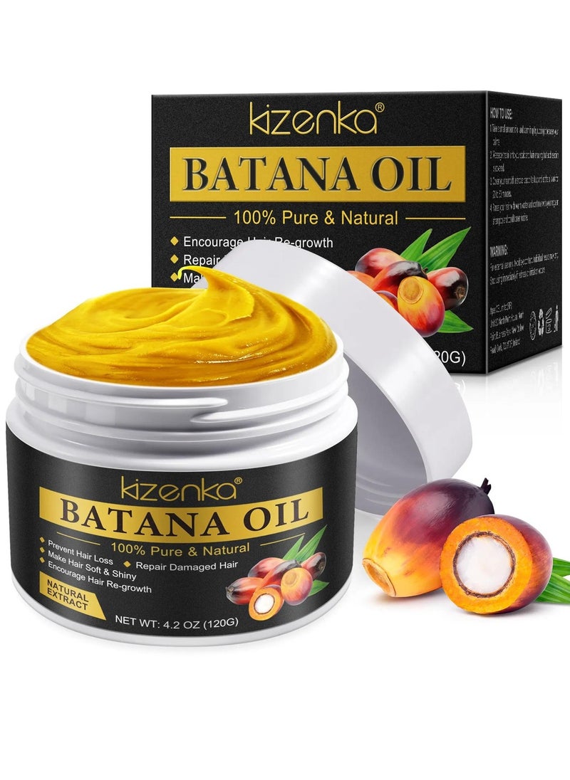 120g Natural Batana Oil Hair Butter Raw Batana Oil for Hair Growth Batana Oil Enhance Hair Strength Prevent Hair Loss Repair Splitting Drying Hair Growth Oil Organic Batana Hair Oil