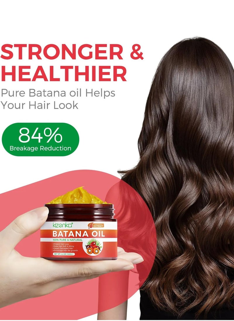 120g Natural Batana Oil Hair Butter Raw Batana Oil for Hair Growth Batana Oil Enhance Hair Strength Prevent Hair Loss Repair Splitting Drying Hair Growth Oil Organic Batana Hair Oil