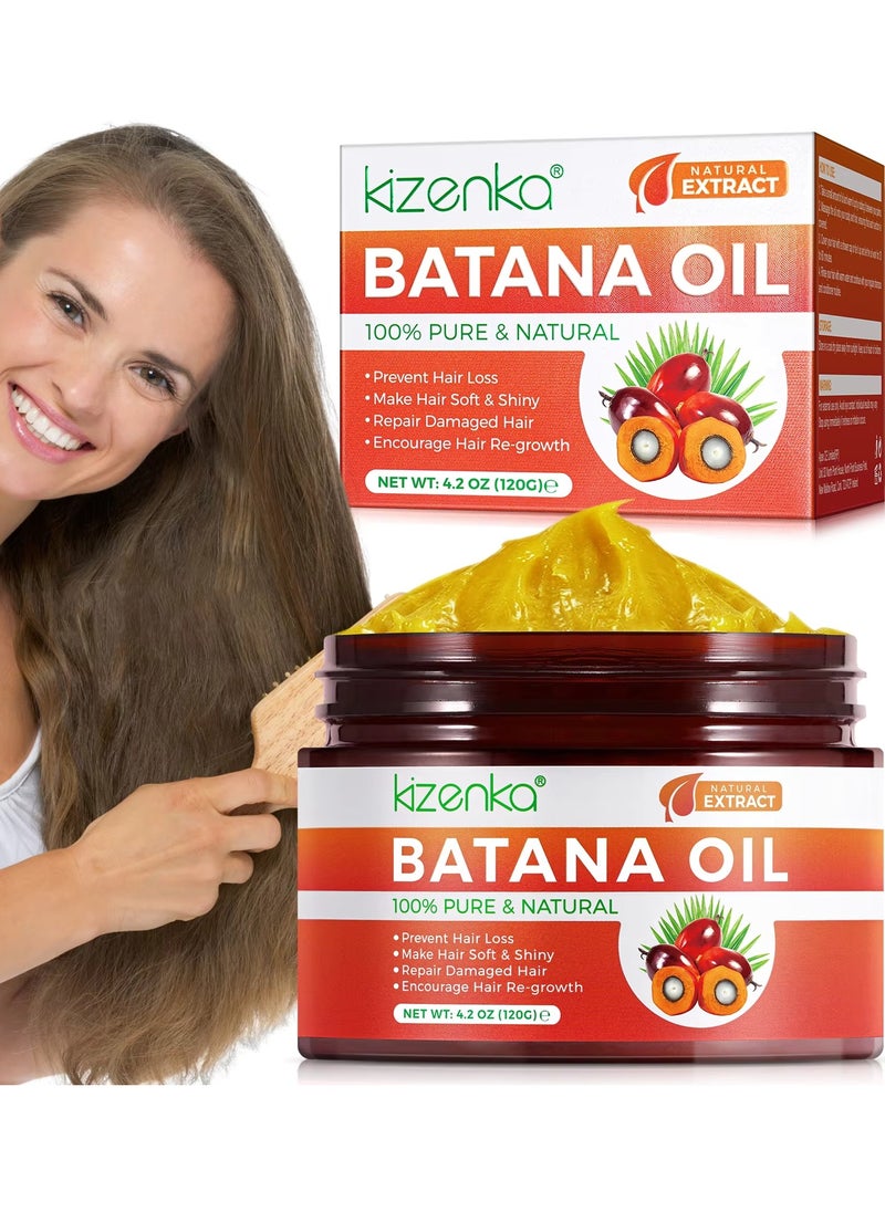 120g Natural Batana Oil Hair Butter Raw Batana Oil for Hair Growth Batana Oil Enhance Hair Strength Prevent Hair Loss Repair Splitting Drying Hair Growth Oil Organic Batana Hair Oil