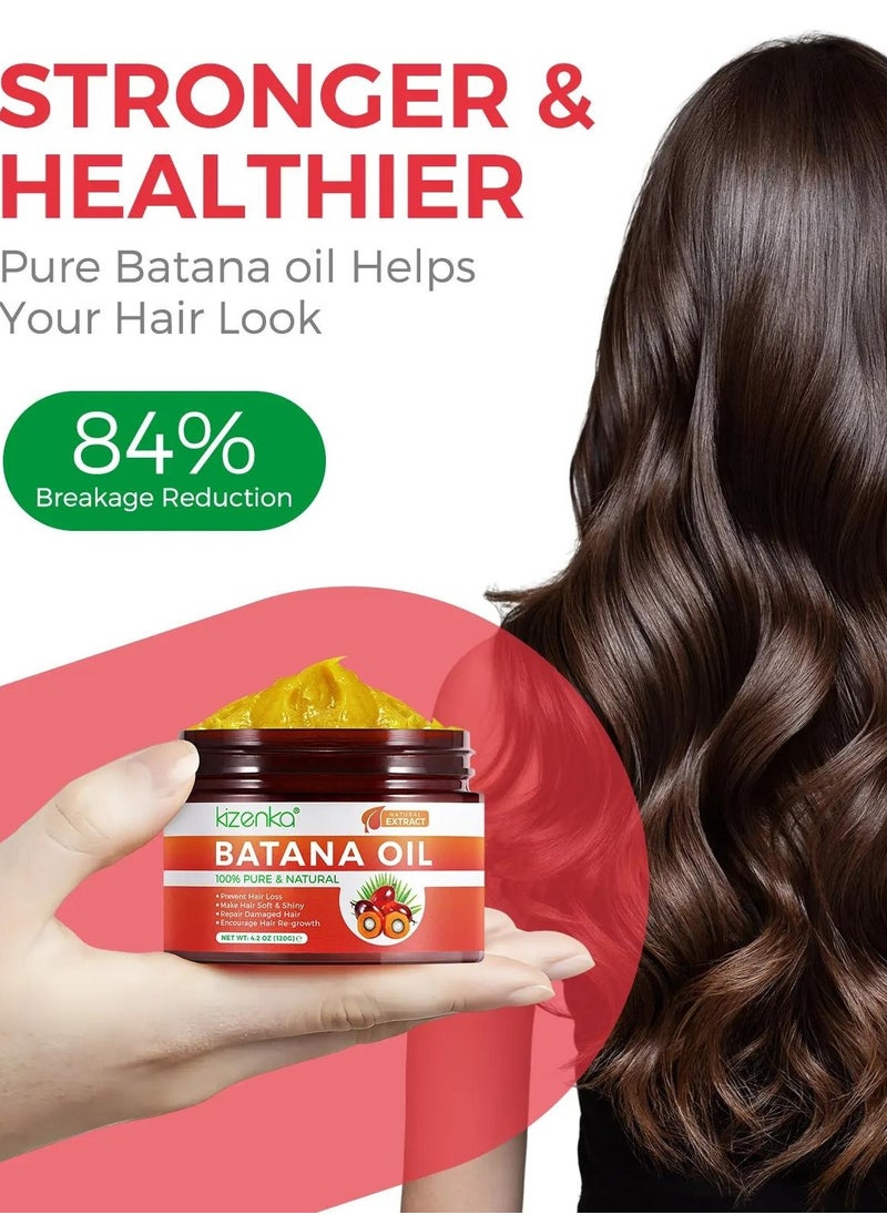 120g Natural Batana Oil Hair Butter Raw Batana Oil for Hair Growth Batana Oil Enhance Hair Strength Prevent Hair Loss Repair Splitting Drying Hair Growth Oil Organic Batana Hair Oil