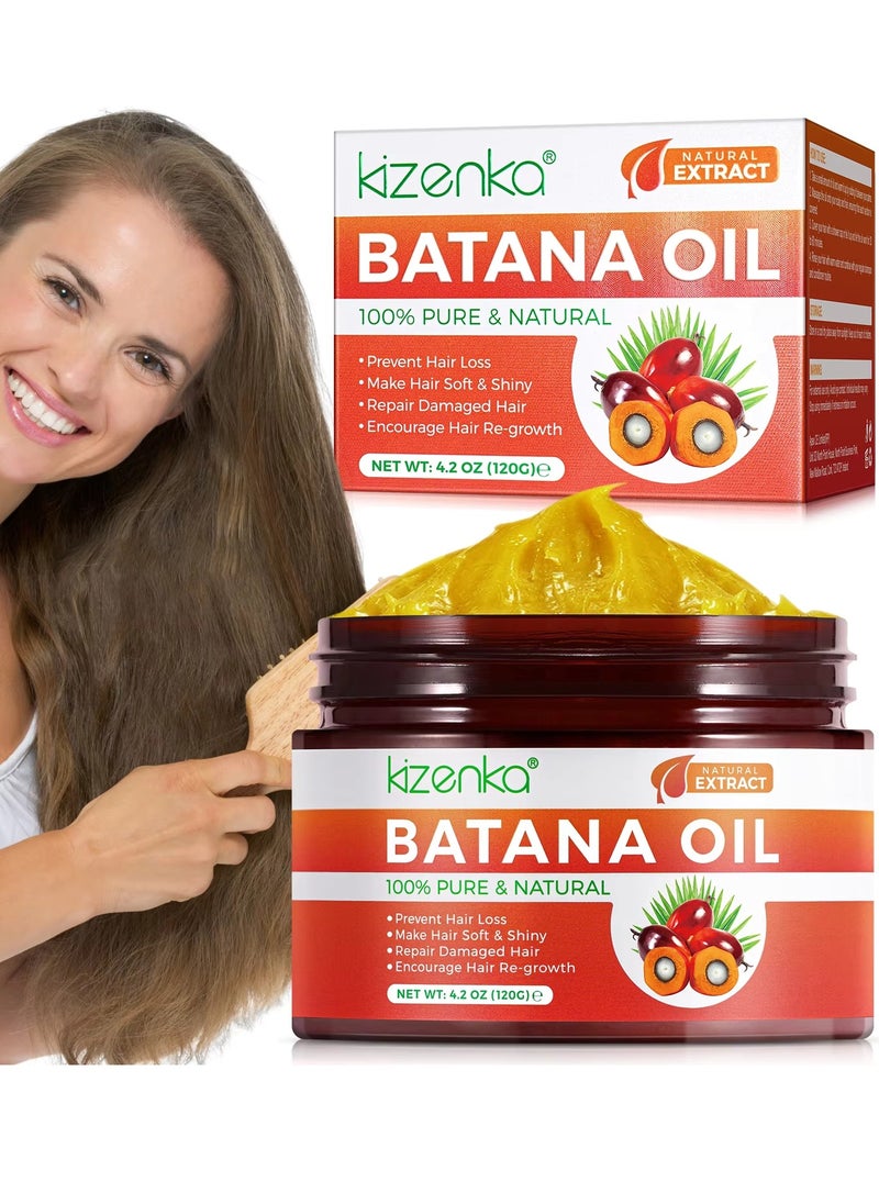 120g Natural Batana Oil Hair Butter Raw Batana Oil for Hair Growth Batana Oil Enhance Hair Strength Prevent Hair Loss Repair Splitting Drying Hair Growth Oil Organic Batana Hair Oil