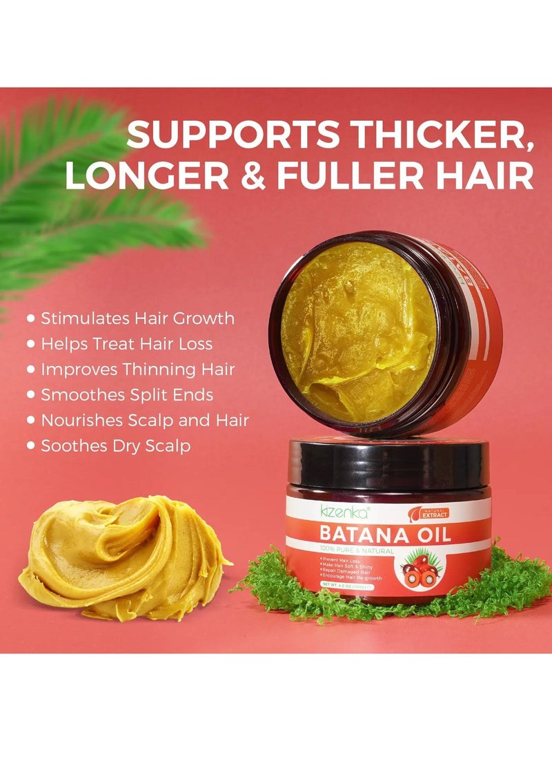 120g Natural Batana Oil Hair Butter Raw Batana Oil for Hair Growth Batana Oil Enhance Hair Strength Prevent Hair Loss Repair Splitting Drying Hair Growth Oil Organic Batana Hair Oil