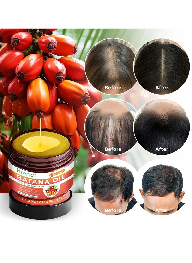 120g Natural Batana Oil Hair Butter Raw Batana Oil for Hair Growth Batana Oil Enhance Hair Strength Prevent Hair Loss Repair Splitting Drying Hair Growth Oil Organic Batana Hair Oil