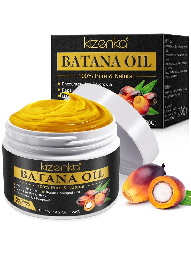 120g Natural Batana Oil Hair Butter Raw Batana Oil for Hair Growth Batana Oil Enhance Hair Strength Prevent Hair Loss Repair Splitting Drying Hair Growth Oil Organic Batana Hair Oil