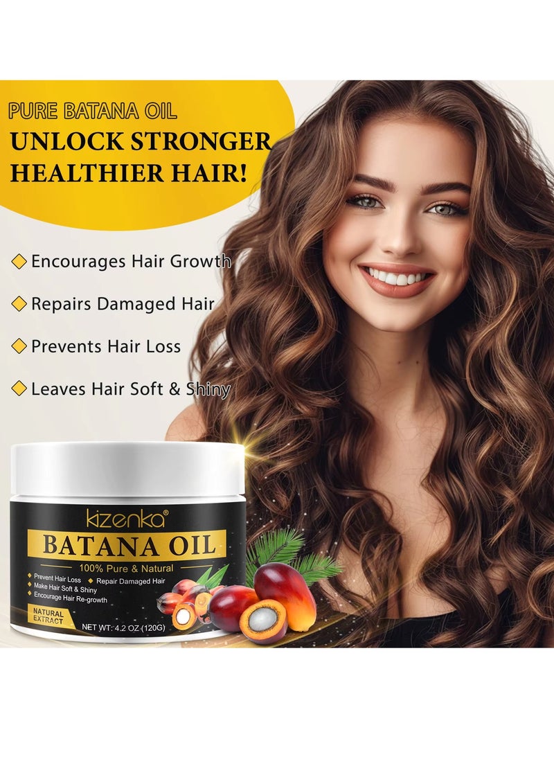 120g Natural Batana Oil Hair Butter Raw Batana Oil for Hair Growth Batana Oil Enhance Hair Strength Prevent Hair Loss Repair Splitting Drying Hair Growth Oil Organic Batana Hair Oil