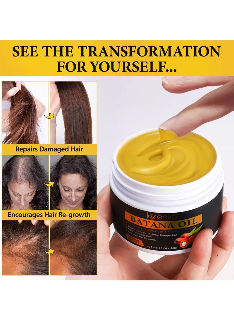 120g Natural Batana Oil Hair Butter Raw Batana Oil for Hair Growth Batana Oil Enhance Hair Strength Prevent Hair Loss Repair Splitting Drying Hair Growth Oil Organic Batana Hair Oil