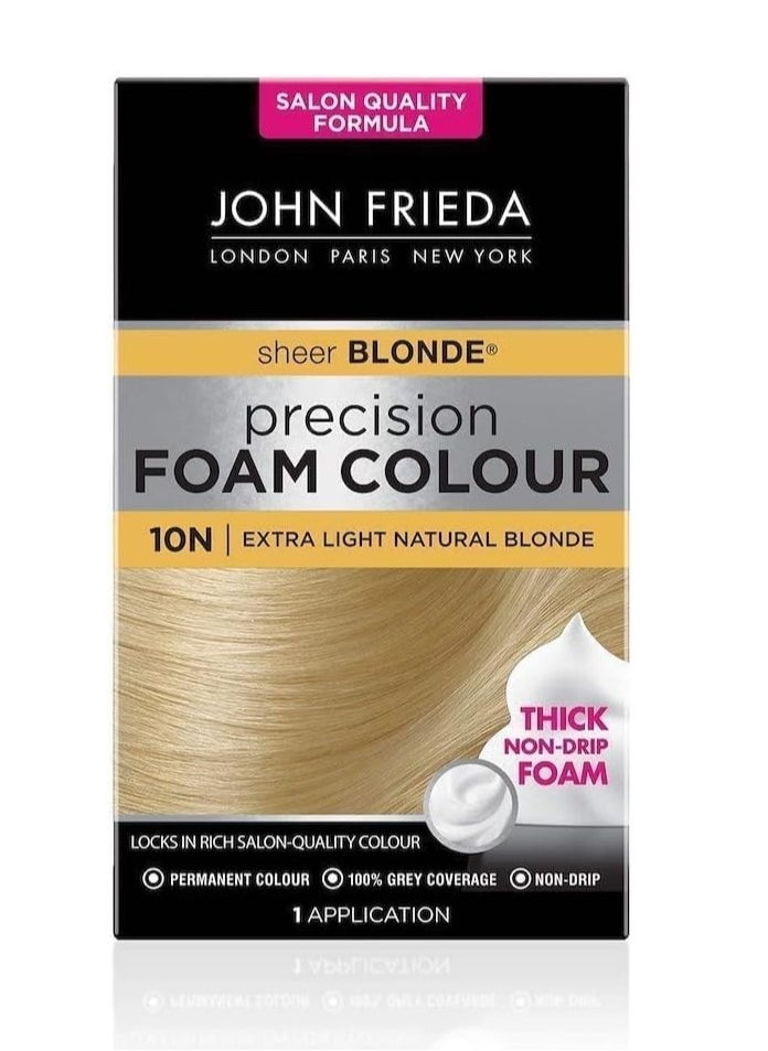 Sheer Blonde Precision Foam Colour 10N Extra Light Blonde Hair Dye Blonde Hair Non Drip Permanent Hair Colour 100 Grey Coverage