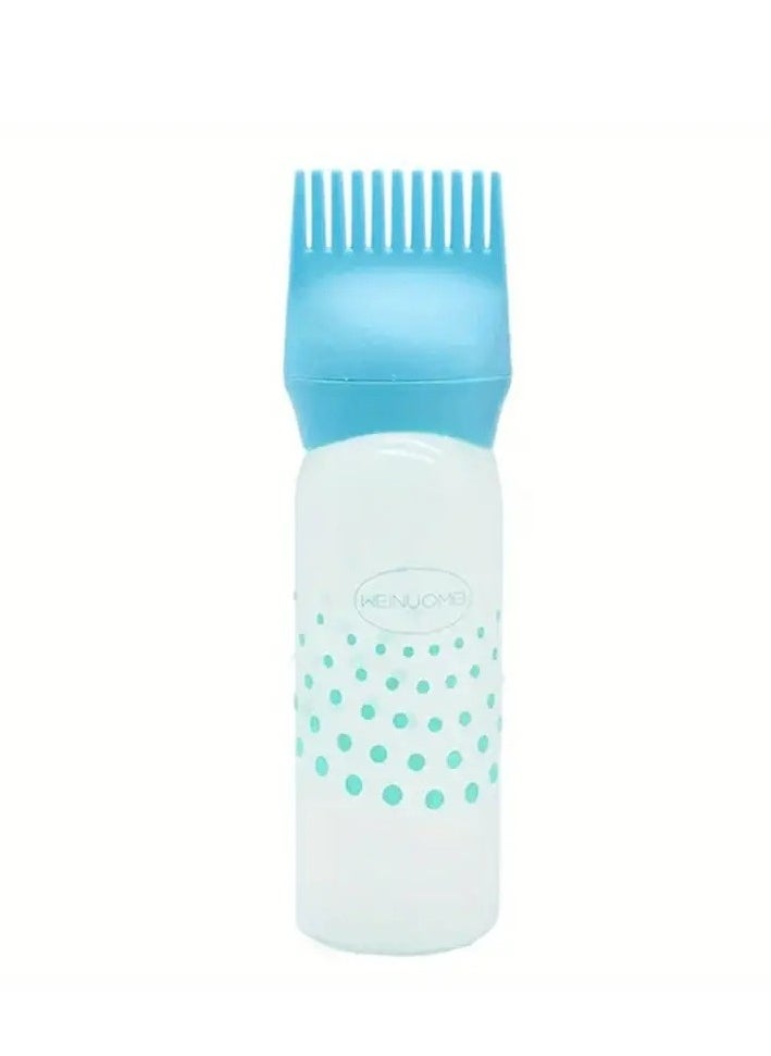 Hair Dye Applicator Bottle With Graduated Scale Hair Root Comb Dye Hair Comb Blue Color