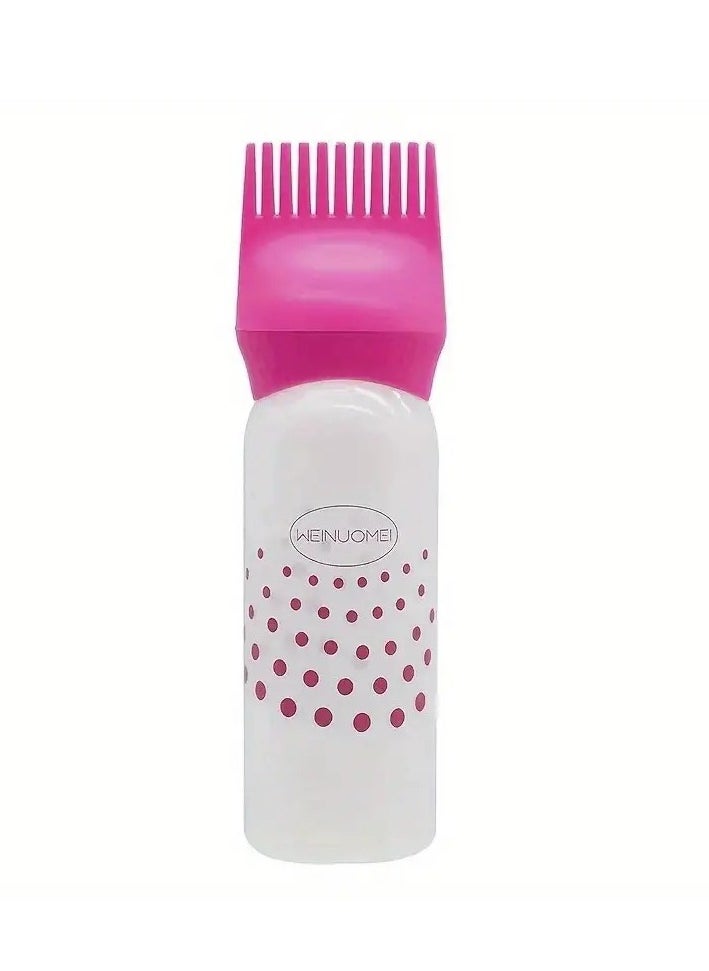 Hair Dye Applicator Bottle With Graduated Scale Hair Root Comb Dye Hair Comb Pink Color