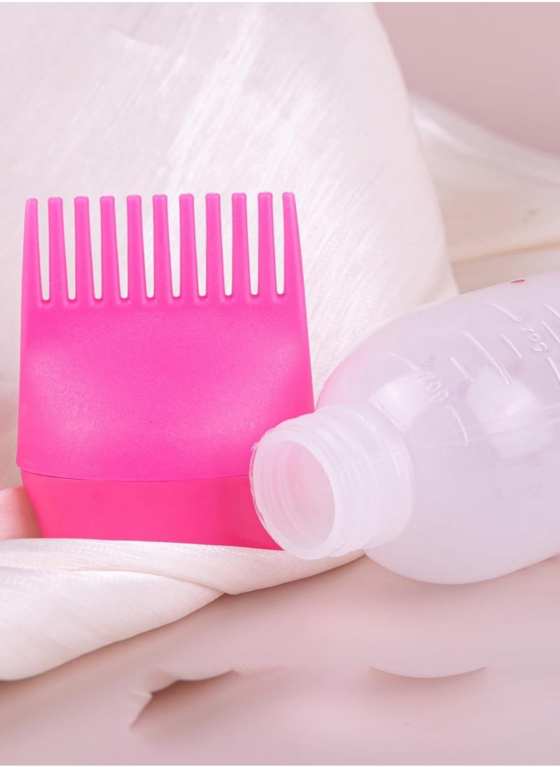 Hair Dye Applicator Bottle With Graduated Scale Hair Root Comb Dye Hair Comb Pink Color