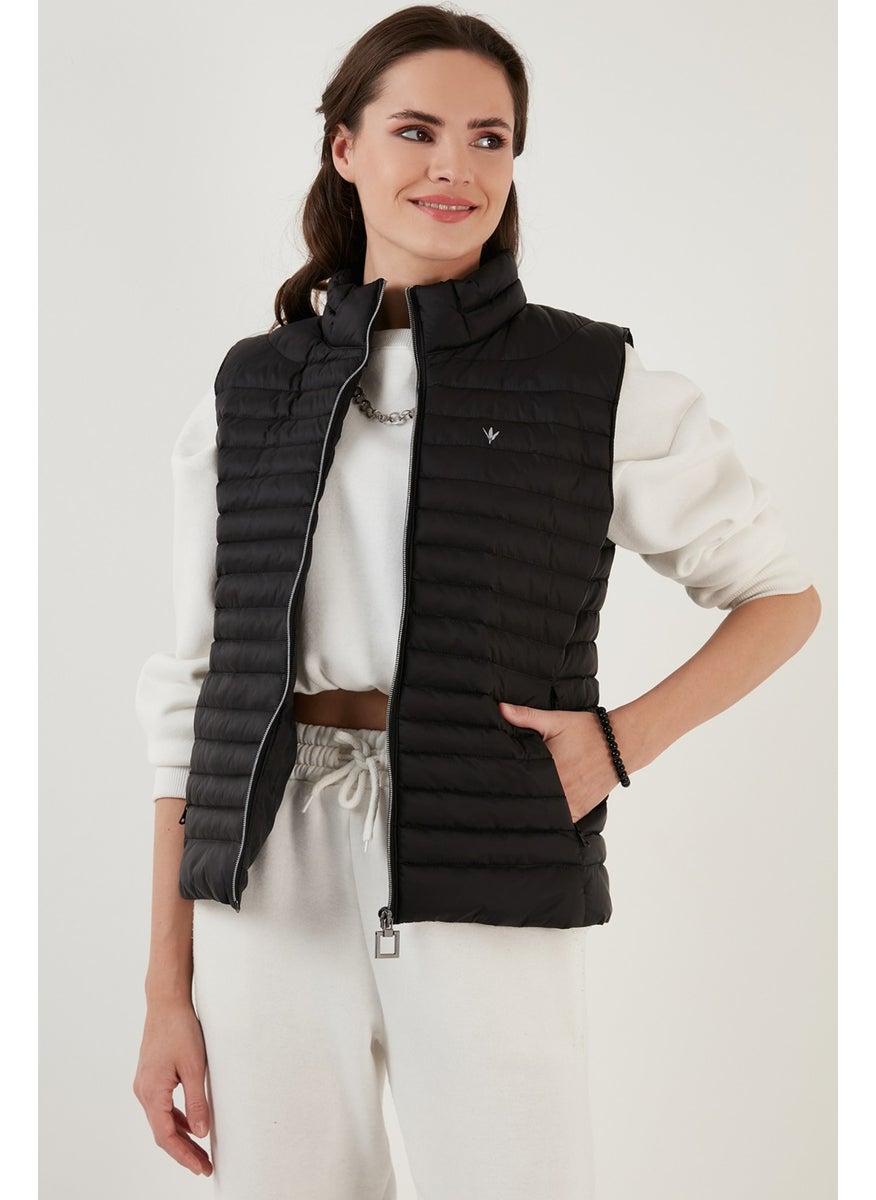 Lela Slim Fit High Collar Pocket Puffer Vest Women's Vest 497TAMARA