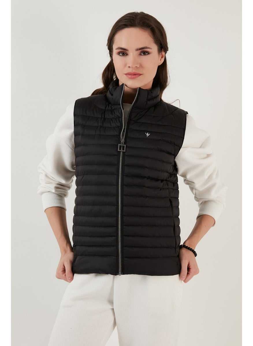 Lela Slim Fit High Collar Pocket Puffer Vest Women's Vest 497TAMARA