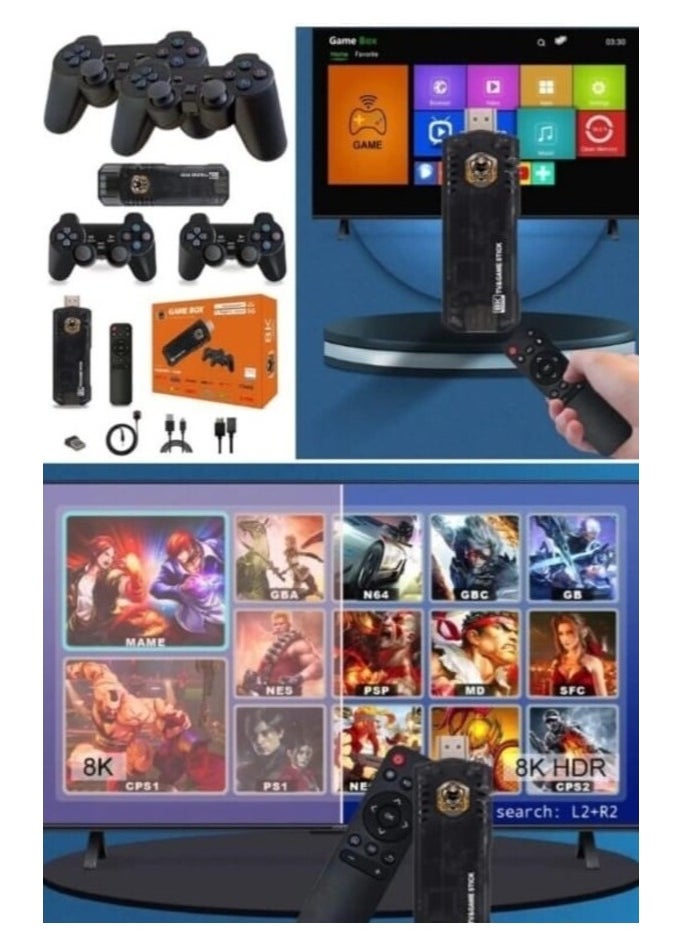 X8 Game 8k4k (Android 11.1+ Game) With 64gb Games Tf Card For 10000+ Games And Two Game Controllers H313 Ram 1gb,Rom 8gb