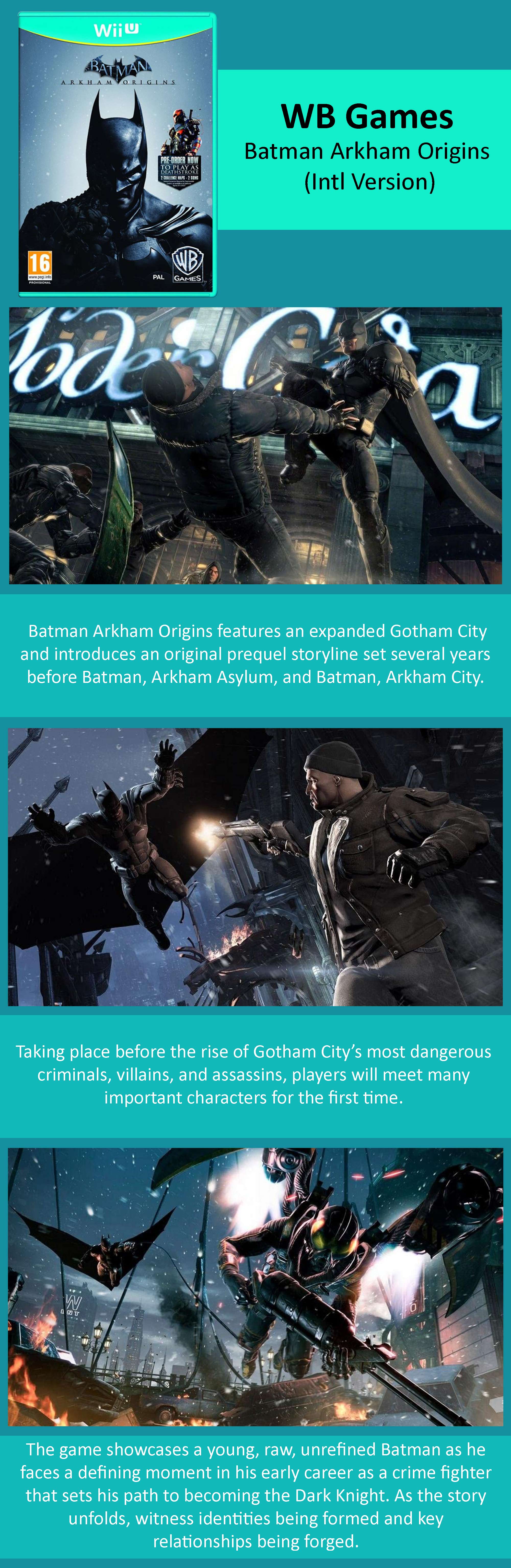 Batman Arkham Origins (Intl Version) - Action & Shooter - Nintendo Wii U